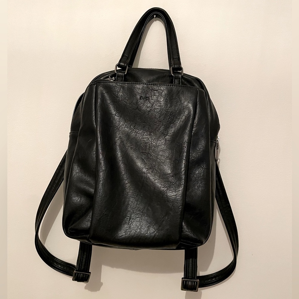Vegan Leather Convertible Backpack
